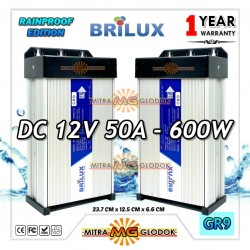 Power Supply Trafo Brilux DC 12V 50A | 600W (Super Quality) - Rainproof